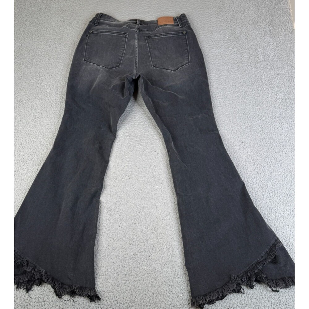 JUDY BLUE Flare Jean Women 14W Black Denim High Rise Stretch Bell Wide Leg 31x31